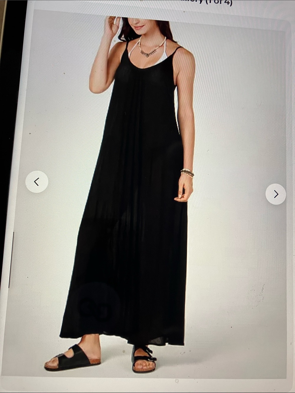 Raviya Sleeveless Black Maxi gauze Dress -  Casual Slip Dress